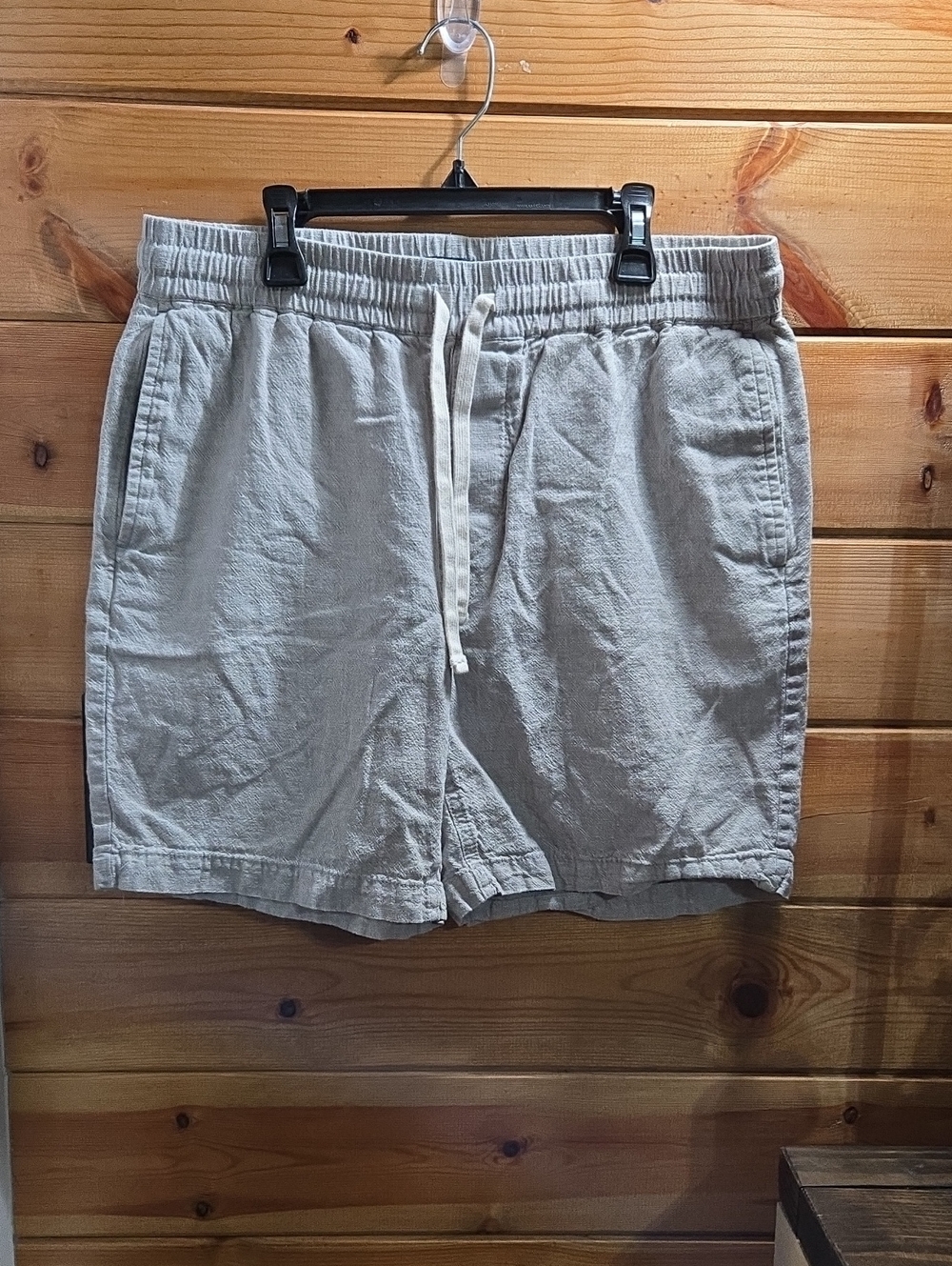 J Crew Casual Men's Light Gray Drawstring Shorts Linen Medium 0709